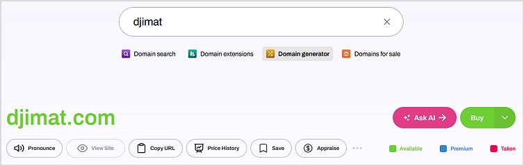 instant domain search untuk periksa status nama domain pilihan